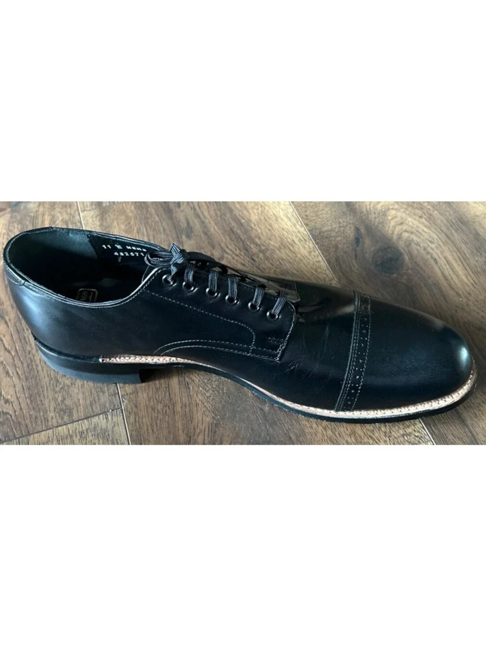 Stacy Adams Men’s Oxford Madison Cap Toe Size 11 E New In Box NIB Black Dressy - Picture 9 of 15